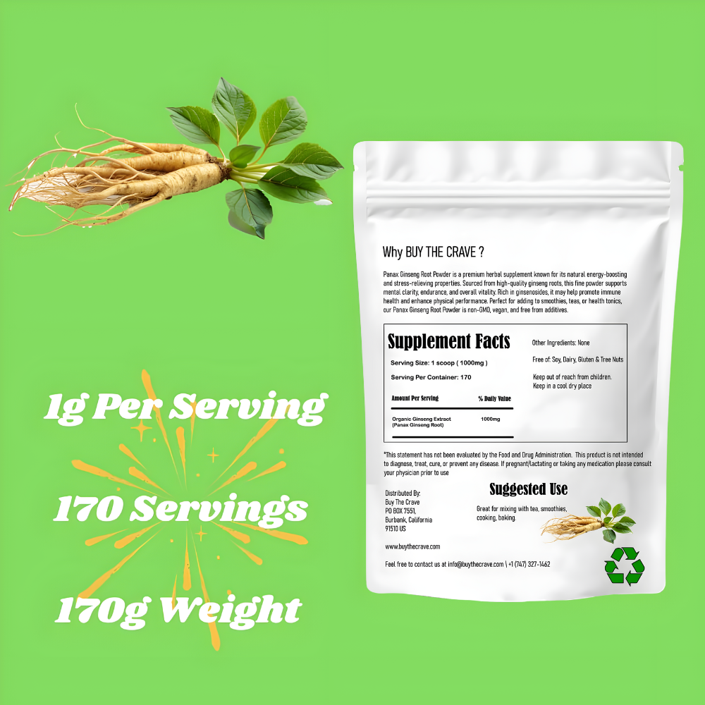 Organic Korean Panax Ginseng Root Extract, 200:1 Powder Root Extract, Maximum Strength, 170 g (6oz), 1 Gram Per Serving, with Active Ginsenosides