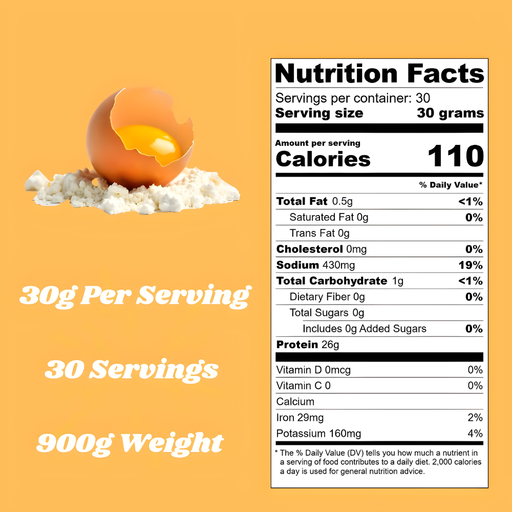 Egg Protein Powder, Egg White Powder, Soybean Powder Lactose Free Protein Powder - Unflavored & Dairy Free (32 OZ)