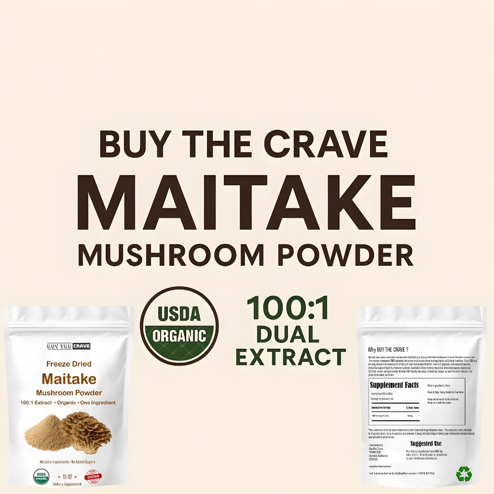 Organic Maitake Mushroom Extract Powder 100:1 – Wild-Harvested Fruit Body, Dual-Phase Hot-Water Extraction, Immune-Support Adaptogen, Vegan & Non-GMO – 10 oz (283.5 g)