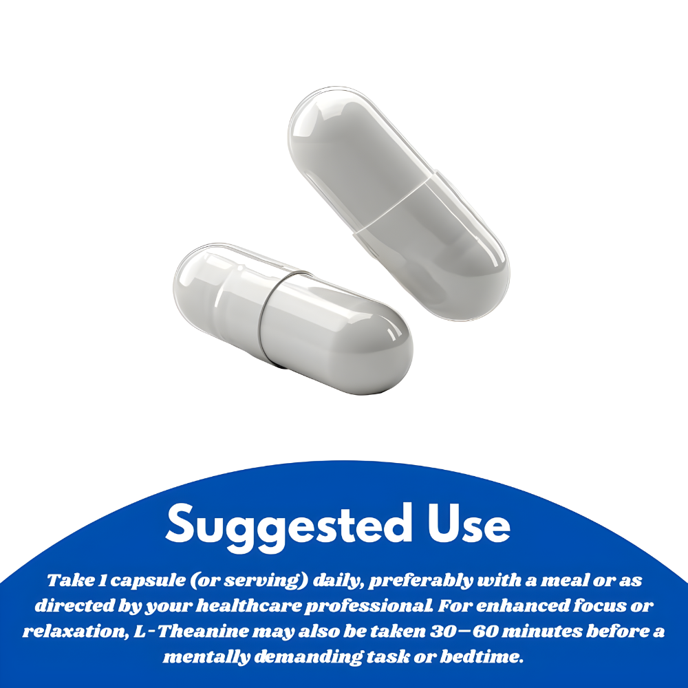 L-Theanine 400mg Per Capsule, Extra Strength, Double Strength, 500 Capsules, Non-GMO, Gluten Free