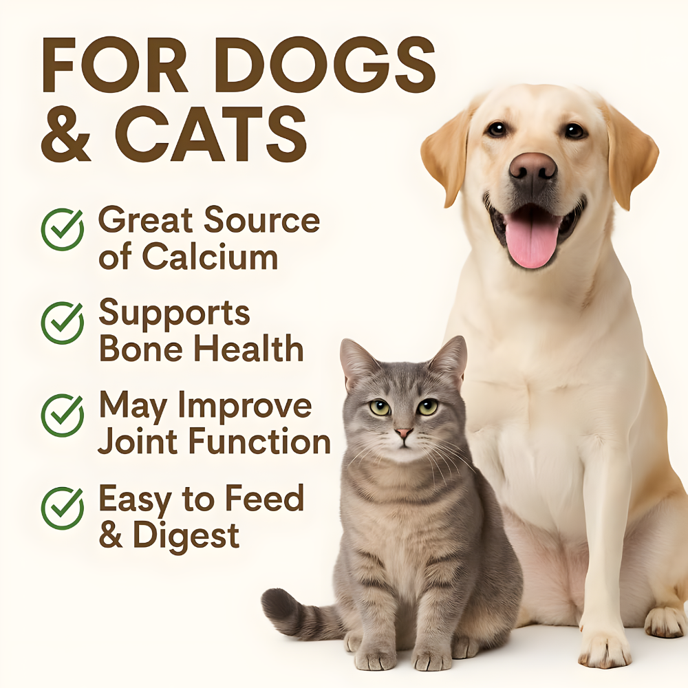 Eggshell Calcium Powder Supplement Dogs & Cats (16 oz) – Ideal for Supporting Bone Health, Easing Labor and Whelping, Great for Plant Health