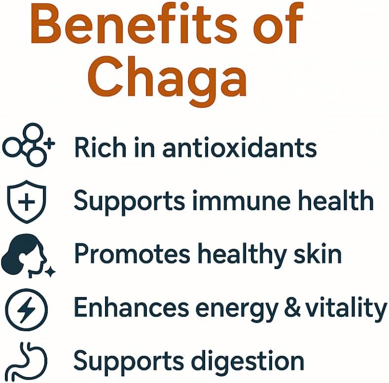 Freeze-Dried Chaga Mushroom 100:1 Extract Capsules – 500 mg, 240 Count (240 Servings) – Immune Support, Antioxidant-Rich, Non-GMO, Gluten-Free Dietary Supplement