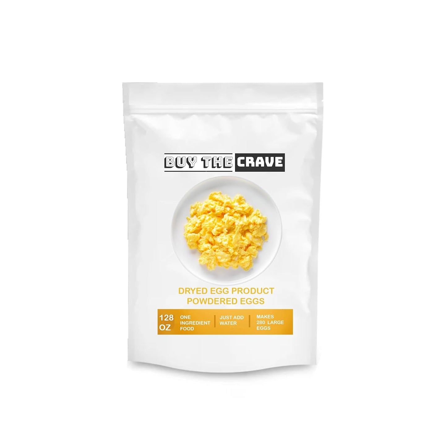 Powdered Dried Eggs 128 OZ Pack, Makes 280 EGGS Emergency, MRE Food Supply, Premade, Freeze Dried Survival Food Great for Hiking, Adventure & Camping Essentials, 25+ Year Shelf Life