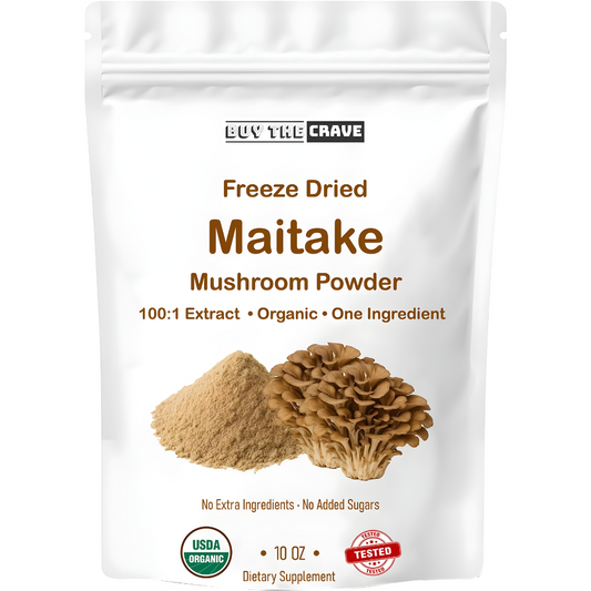 Organic Maitake Mushroom Extract Powder 100:1 – Wild-Harvested Fruit Body, Dual-Phase Hot-Water Extraction, Immune-Support Adaptogen, Vegan & Non-GMO – 10 oz (283.5 g)