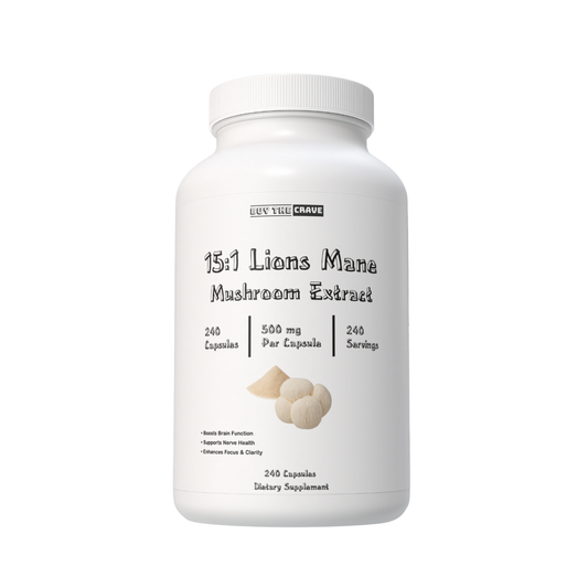 Freeze-Dried Lions Mane Mushroom 15:1 Extract Capsules – 500 mg, 240 Count (240 Servings) – Immune Support, Antioxidant-Rich, Non-GMO, Gluten-Free Dietary Supplement
