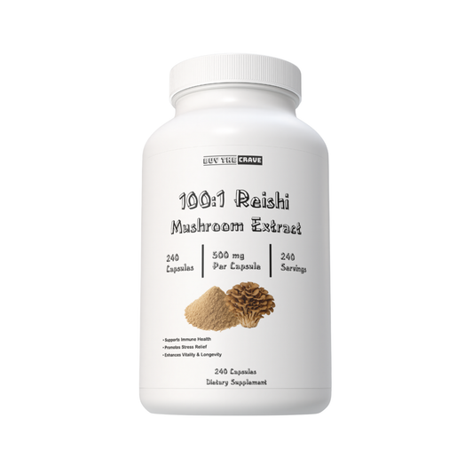 Freeze-Dried Reishi Mushroom 100:1 Extract Capsules – 500 mg, 240 Count (240 Servings) – Immune Support, Antioxidant-Rich, Non-GMO, Gluten-Free Dietary Supplement