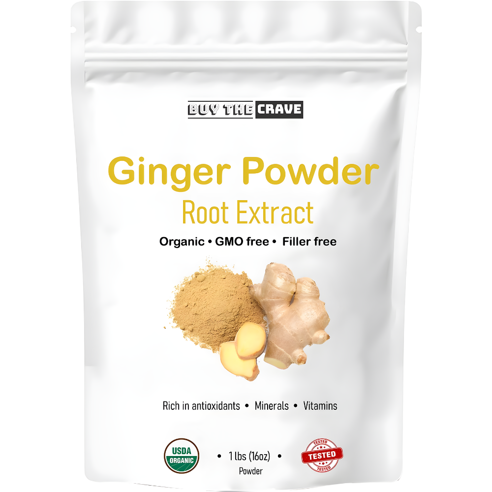 Organic Ginger Root Extract Powder, Ginger Supplement, Herbal Supplement, Great for Baking, Cooking & Tea, 453g (1 lbs)