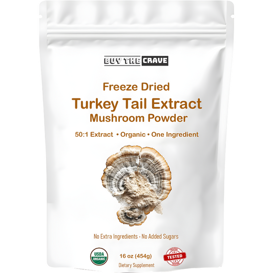 Organic Non-GMO Freeze Dried Turkey Tail Mushroom Powder (50:1 Extract), 32 Ounces |  Immune Response & Cellular Level