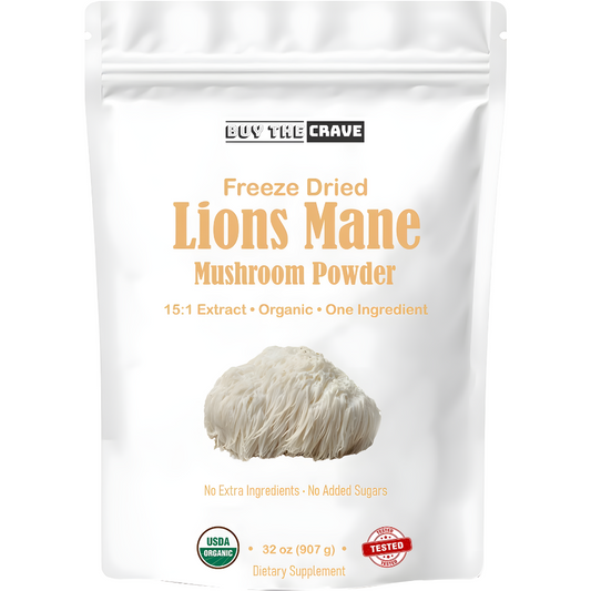 Organic Freeze Dried Lions Mane Mushroom Powder, Extract 15:1, Memory, Focus, Cognitive Support, 1.5 Gram Per Serving, Supplement Powder - Non-GMO, Vegan, USDA Organic