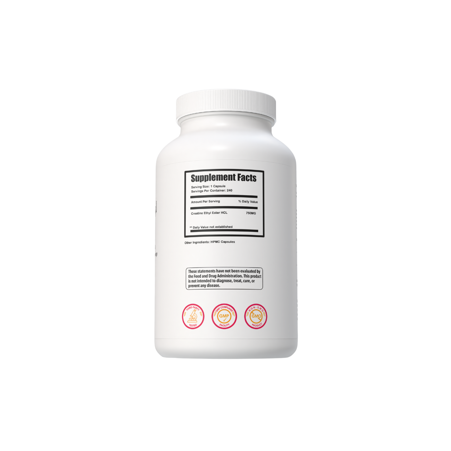 Creatine Ethyl Ester HCI Pills, 7X Concentrated vs Monohydrate Powder, Cognitive, Energy, Muscle, Recovery Support for Men & Women, Creatine HCI Capsules 240 Servings