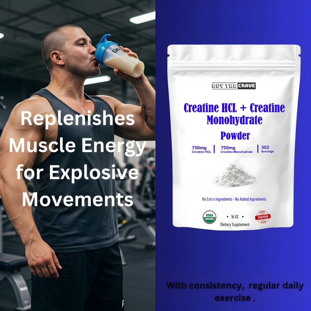 Creatine HCL + Creatine Monohydrate Mix, Less Sour & Easier to Consume, Post Workout Muscle Builder for Men & Women,Creatine Hydrochloride + Monohydrate, 16 OZ (454g)