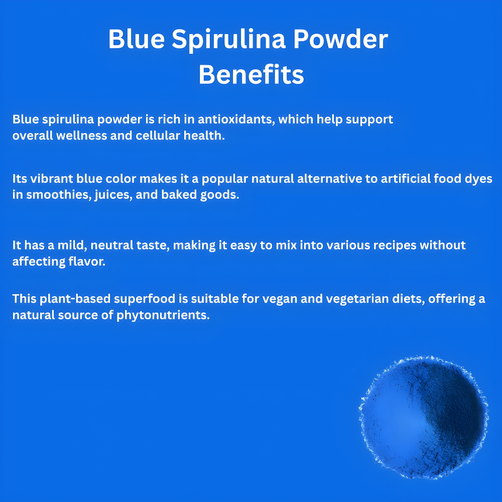 Organic Blue Spirulina Powder – Phycocyanin Extract | 60 Servings | No Fishy Odor | Vegan Blue-Green Algae Protein | Natural Vibrant Food Coloring for Smoothies, Baking, Drinks & Recipes