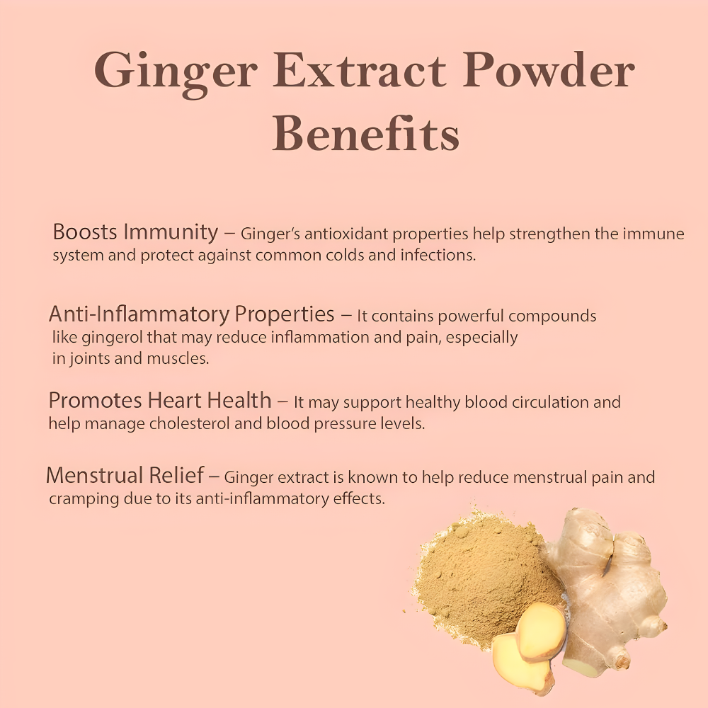 Organic Ginger Root Extract Powder, Ginger Supplement, Herbal Supplement, Great for Baking, Cooking & Tea, 453g (1 lbs)