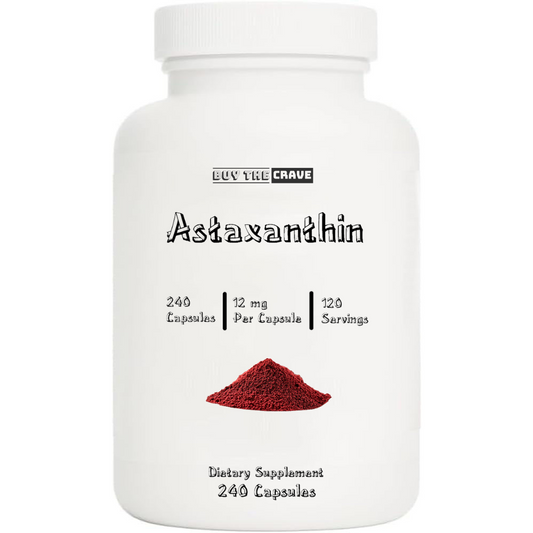 Astaxanthin 12mg Each Capsule, Extra Strength - Astaxanthin Supplements, Antioxidant Source - Gluten Free, 240 Count, 120 Servings