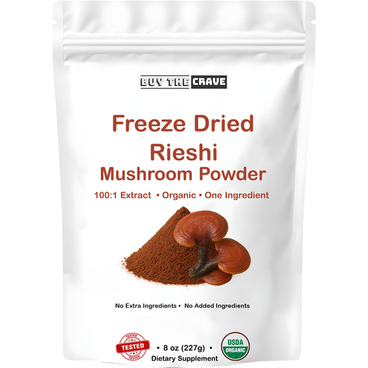 Freeze-Dried Reishi Mushroom Extract Powder 100:1 Concentrate, 8 Ounces (227g), 454 Servings, Wild-Harvested Fruit Body, Dual-Phase Extraction, Vegan, Non-GMO, Gluten-Free