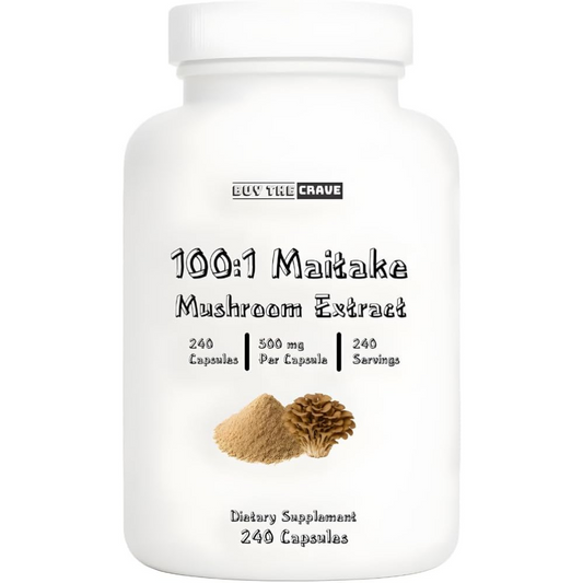 Freeze-Dried Maitake Mushroom 100:1 Extract Capsules – 500 mg, 240 Count (240 Servings) – Immune Support, Antioxidant-Rich, Non-GMO, Gluten-Free Dietary Supplement