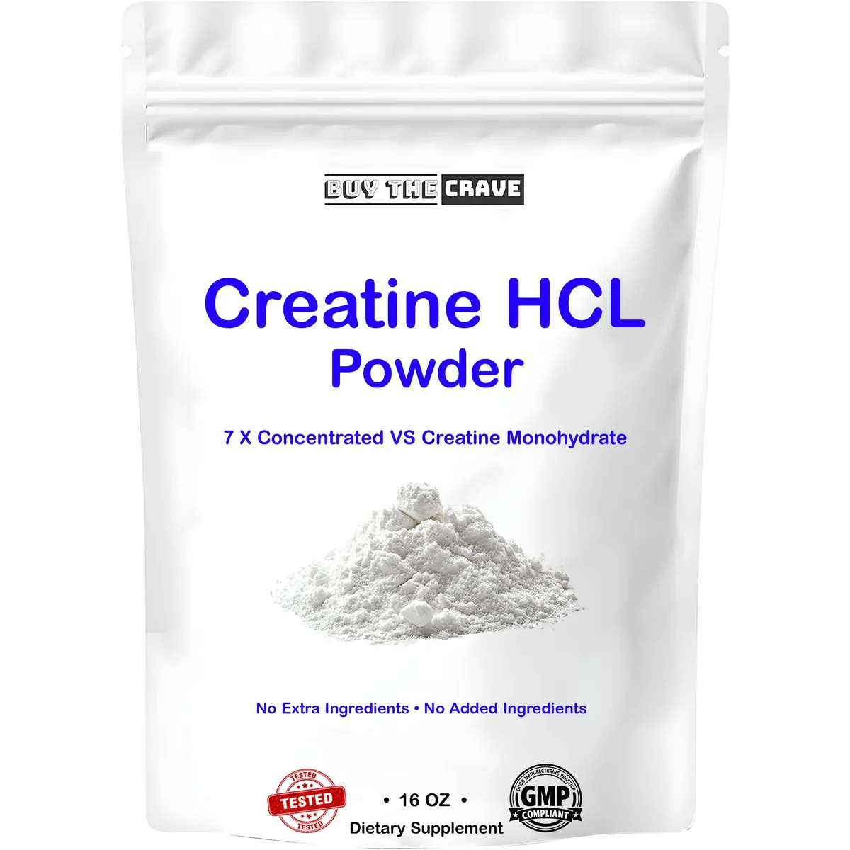 Creatine HCL Powder (16 oz), 1 Ingredient, Energy Production, Athletic Performance, 604 Servings