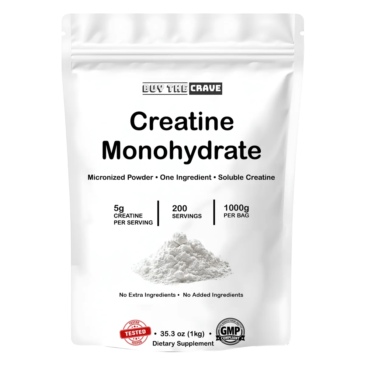 Micronized Creatine Monohydrate Powder – 1 kg (200 Servings)