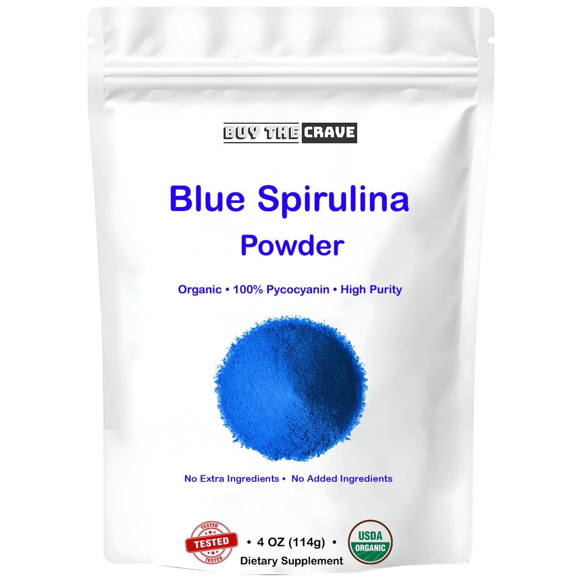 Organic Blue Spirulina Powder (Phycocyanin) – 60 Servings