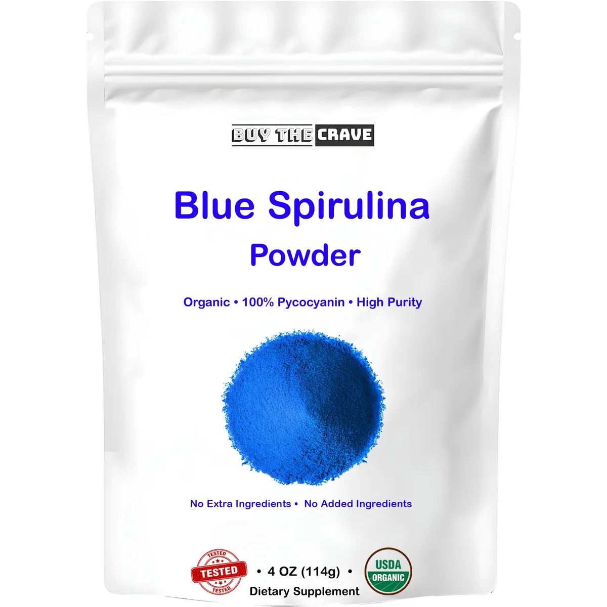 Organic Blue Spirulina Powder – Phycocyanin Extract | 60 Servings | No Fishy Odor | Vegan Blue-Green Algae Protein | Natural Vibrant Food Coloring for Smoothies, Baking, Drinks & Recipes