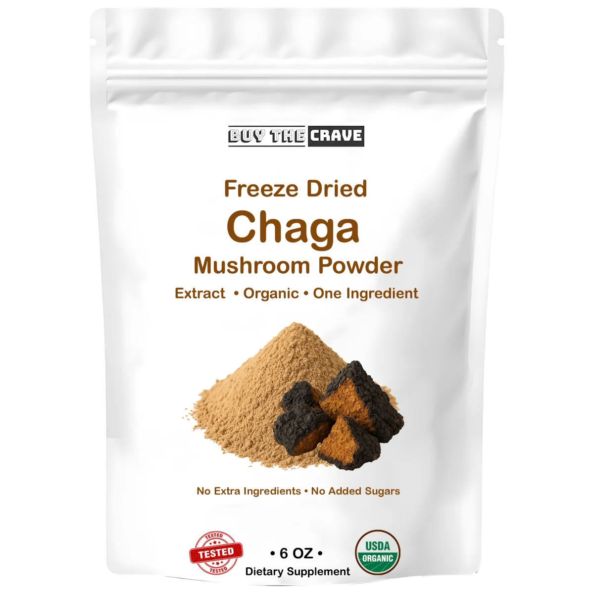 Organic Chaga Mushroom Extract Powder 100:1 – 6 oz
