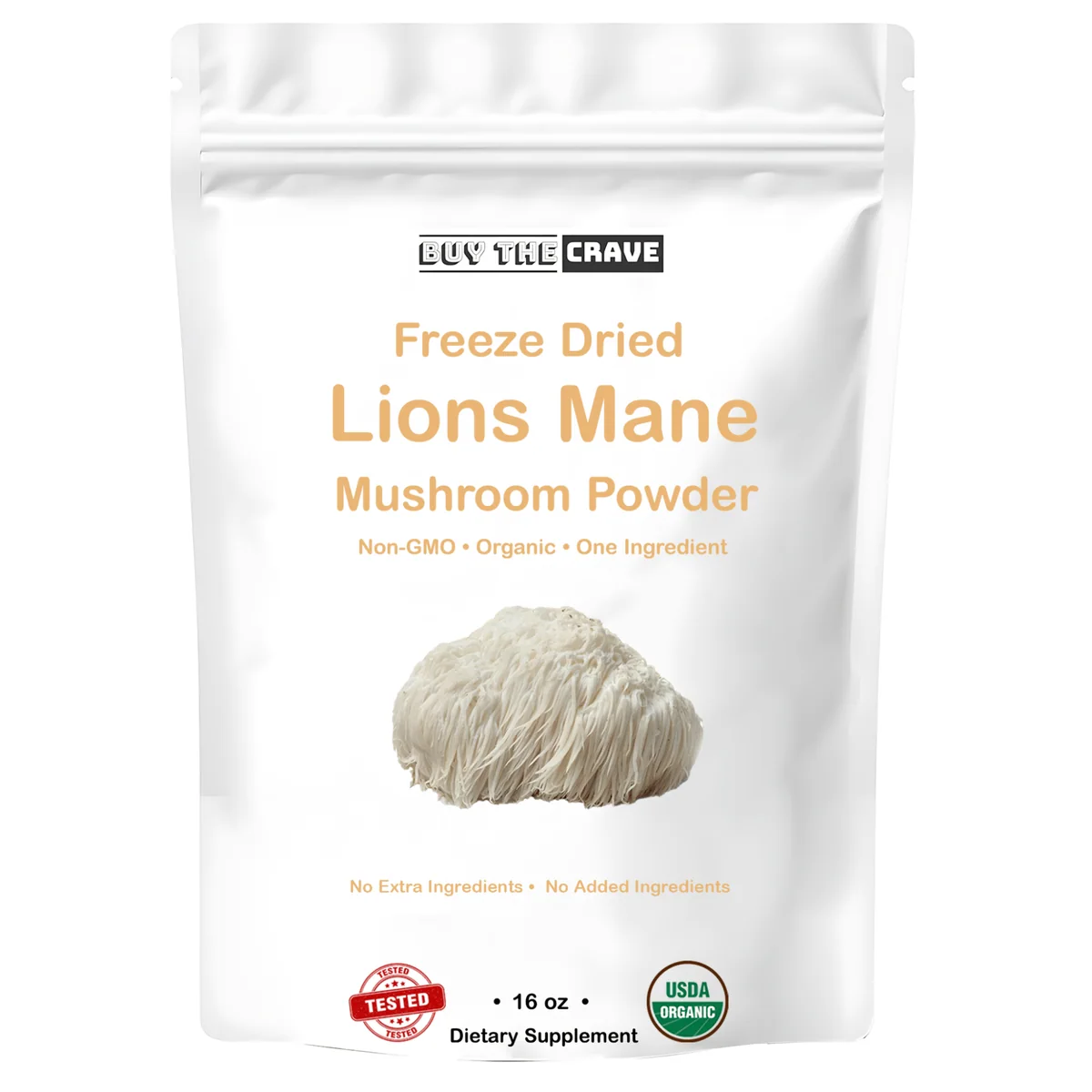 Organic Lion's Mane Mushroom Extract Powder 15:1 – 16 oz